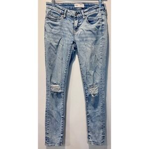 BKE Stella Womens Ankle Skinny Jeans 25x27 Distressed Ripped Low Rise‎ Denim